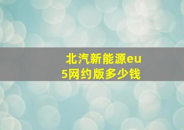 北汽新能源eu5网约版多少钱