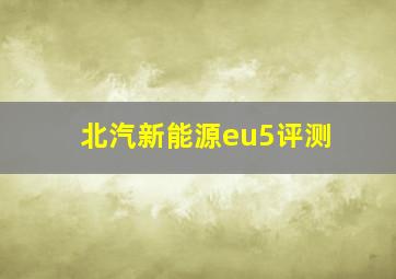 北汽新能源eu5评测