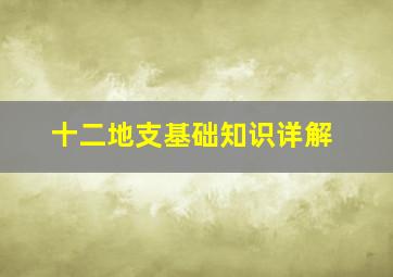 十二地支基础知识详解