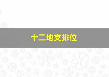 十二地支排位