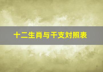 十二生肖与干支対照表