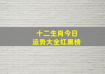 十二生肖今日运势大全红黑榜