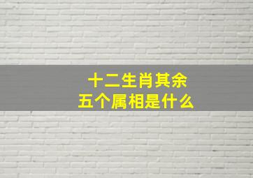 十二生肖其余五个属相是什么