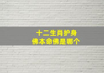 十二生肖护身佛本命佛是哪个