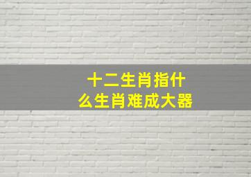 十二生肖指什么生肖难成大器