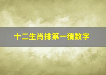 十二生肖排第一猜数字