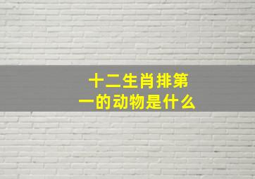 十二生肖排第一的动物是什么