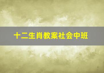 十二生肖教案社会中班