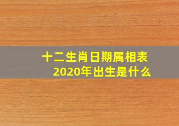 十二生肖日期属相表2020年出生是什么