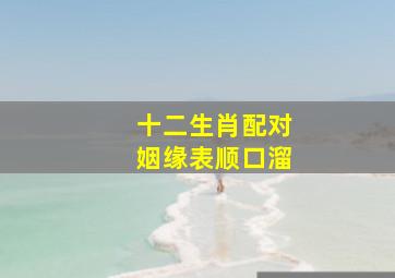 十二生肖配对姻缘表顺口溜