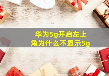 华为5g开启左上角为什么不显示5g