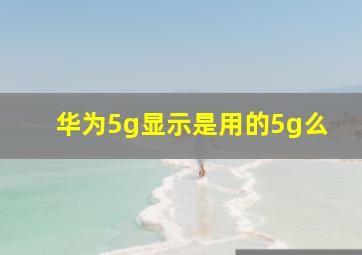 华为5g显示是用的5g么