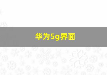 华为5g界面