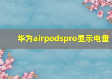 华为airpodspro显示电量