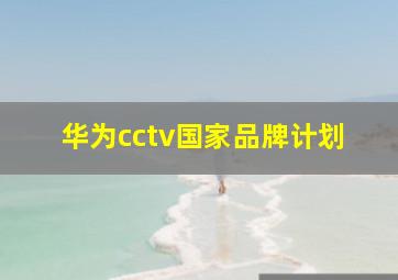 华为cctv国家品牌计划