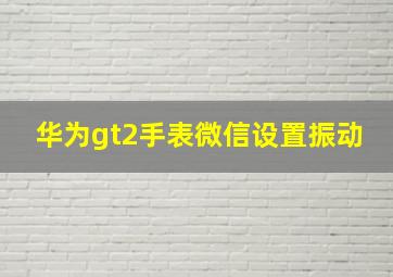 华为gt2手表微信设置振动