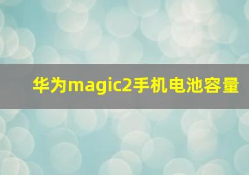 华为magic2手机电池容量