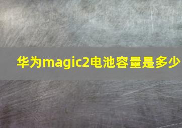 华为magic2电池容量是多少