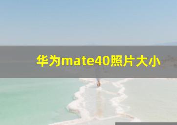 华为mate40照片大小