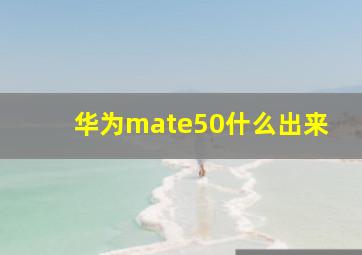 华为mate50什么出来