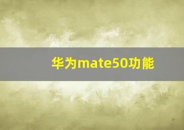 华为mate50功能