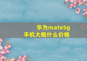 华为mate5g手机大概什么价格