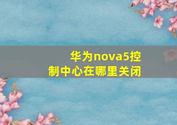 华为nova5控制中心在哪里关闭