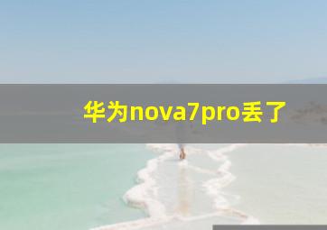 华为nova7pro丢了