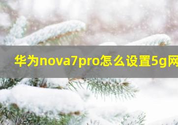 华为nova7pro怎么设置5g网络