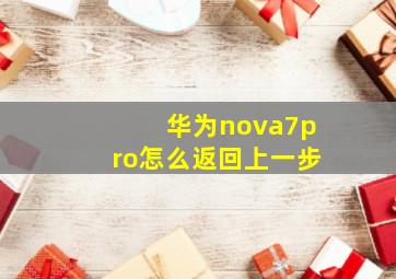 华为nova7pro怎么返回上一步