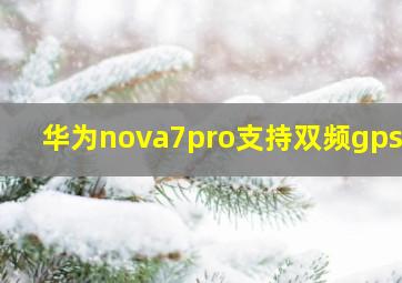 华为nova7pro支持双频gps吗