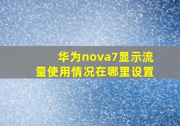 华为nova7显示流量使用情况在哪里设置