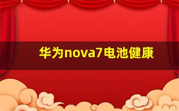 华为nova7电池健康