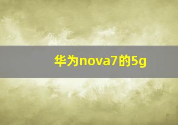 华为nova7的5g