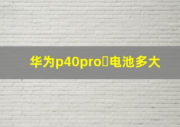 华为p40pro➕电池多大