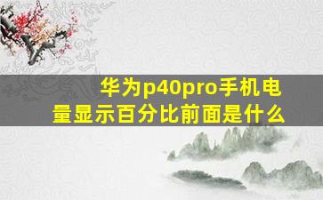 华为p40pro手机电量显示百分比前面是什么