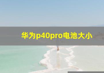 华为p40pro电池大小