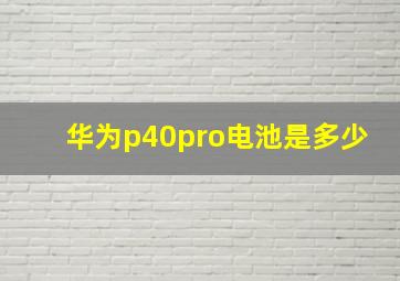 华为p40pro电池是多少