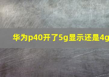 华为p40开了5g显示还是4g