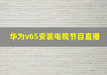 华为v65安装电视节目直播