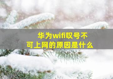 华为wifi叹号不可上网的原因是什么