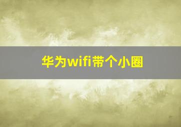 华为wifi带个小圈