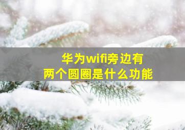 华为wifi旁边有两个圆圈是什么功能