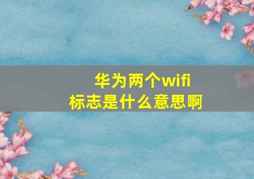 华为两个wifi标志是什么意思啊