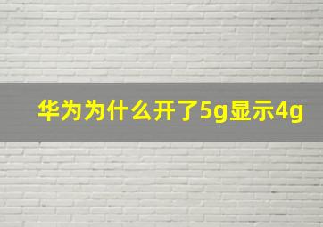 华为为什么开了5g显示4g