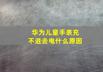 华为儿童手表充不进去电什么原因