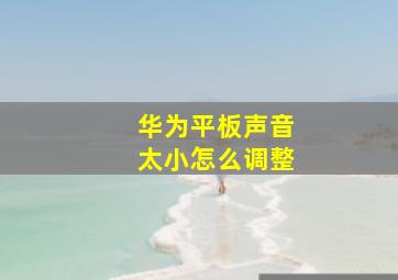 华为平板声音太小怎么调整