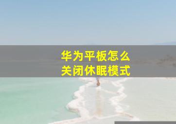 华为平板怎么关闭休眠模式