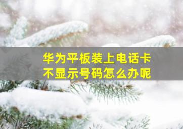 华为平板装上电话卡不显示号码怎么办呢