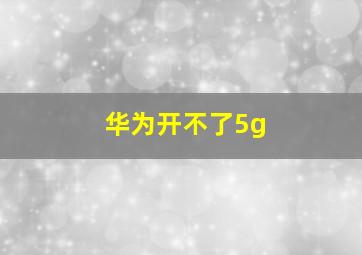 华为开不了5g